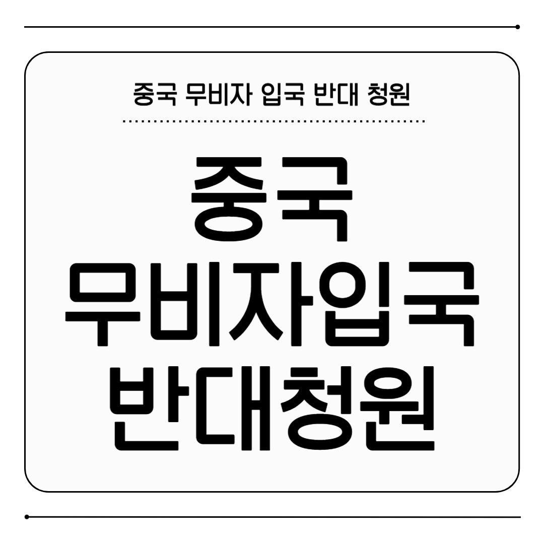 중국 무비자 입국 반대 청원