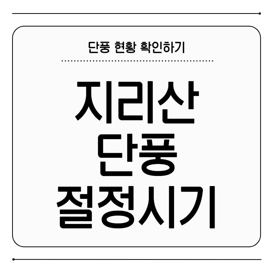 지리산 단풍 절정시기